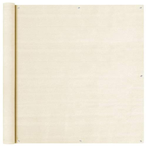CIADAZ Balkonschirm Creme 120 x 500 cm aus HDPE, Trenn- und Schutzfolien für Balkon, wasserdicht, UV-310930