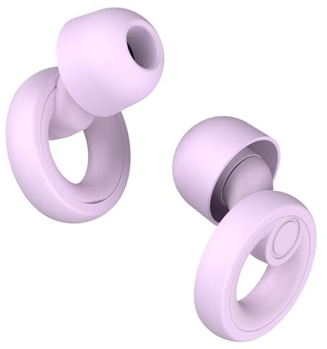 Jayine Ear Plugs for Noise Reduction, Reusable Concert Earplugs Hearing Protection, Soft Silicone Ear Plugs for Sleeping, Focus, Noise Sensitivity - Ear Tips in XS/S/M/L - Purple