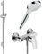 Pack mitigeur douche mécanique HANSGROHE Logis + Barre Unica S Puro + flexible + Pommeau Crometta blanc/chromé
