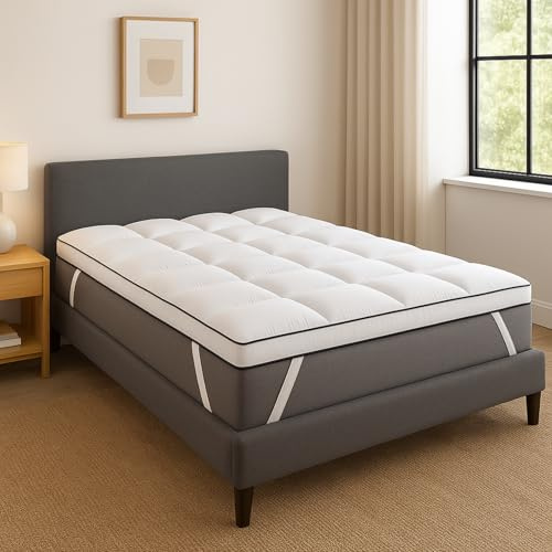 SAMPUR - Surmatelas Plume | Protection et Confort du Matelas | Circulation optimale de l’air et Accueil Chaleureux (140x190 cm)