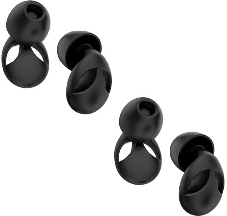Ohrstöpsel zum Schlafen, (2 Paar) 35dB Wiederverwendbare Silikon Gehörschutz Geräuschreduzierende Ohrstöpsel für Schlaf, Reisen, Konzert, Konzentration mit 6 Spitzen in S/M/L - Schwarz