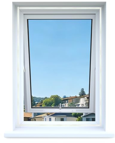 Apalus Dachfenster Fliegengitter – Zuschneidbares Fliegennetz, Mückennetz & Moskitonetz für Klappfenster, Insektenschutz ohne Bohren, mit Reißverschluss, Mückenschutz, 4er Set bis 130×150 cm, Weiß