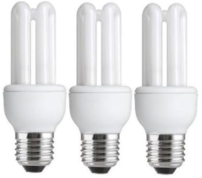 Lampwise 3 x Energy Saving 11W (=54W-60W) E27 ES CFL Light Bulbs, Edison Screw, 535 Lumen, 10 Years, 827 2700K Warm White
