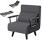 Gunuss Schlafsofa, Sofa mit schlaffunktion, 3 in 1 Klappstuhl, verstellbare Rückenlehne, abnehmbares Sitzkissen, Schlafsofa, Gästebett, Metallgestell, Leinen, Belastbarkeit 160 kg, Dunkelgrau