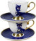 Espresso Cups with Saucers,European Coffee Cup Set,Vintage Fine Bone China Tea Cup,2set Classic Euro Style Cup and Saucer Set Art Ceramic Tea Coffee Cup for Breakfast Home Kitchen Creative Tea Cup