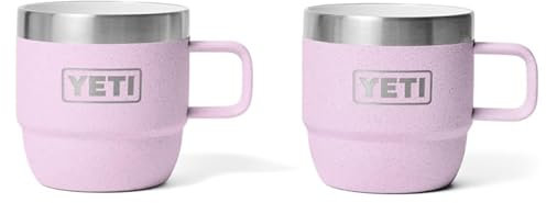YETI Rambler Espresso Mug, Vacuum Insulated Stainless Steel Stackable Mug, Cherry Blossom, 2 Pack 6 oz (177 ml)
