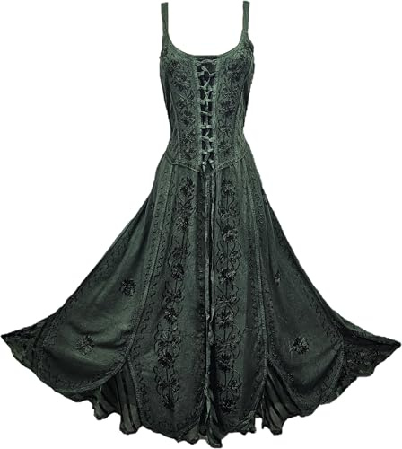 Ladies Knee Length Lace Up Corset Style Dress Bridesmaid Party Casual Rayon Dress