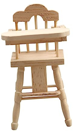 TOYANDONA 112 Puppenhaus Mini-hochstuhl Modell Eines Kinderstuhls Dekoration Für Einen Hochstuhl Für Kleinkinder Babystuhl-Requisite Mini- -babystuhl Mini-wohnaccessoire Holz