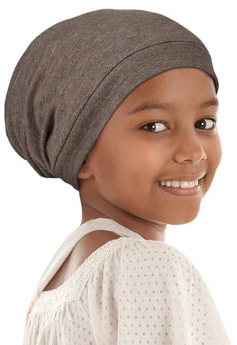 Alnorm Chemo Kopfbedeckung für Teenager-Mädchen Silky Satin Schädeldecke Hanf Kamel