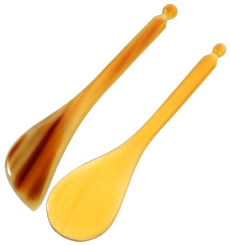 SEWOART Manueller Akupressurstift aus Rinderhorn 2 Stück Beige für Gesicht und Augen mit Glatter Oberfläche zur Durchblutung und Punktuellen Massage