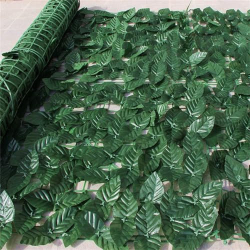 AQCQDQ Künstliche Efeu Garten Sichtschutz 100x200cm,Sichtschutzzaun Efeu,Mehrfachgröße Efeu Sichtschutz,grüner Efeuzaun mit verstärkter Verbindung, künstliche Hecken mit Weinblättern (50x100cm,4)