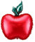 Folienballon Apfel – Rot mit grünem Blatt – 45 × 57 cm – Helium- oder Luftfüllung – Schulanlass, Deko