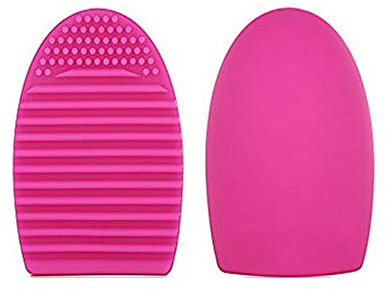 Portable Make Up Scrub Eggs Silicone Brush Cleaner Make Up Brushes Cleaning Pad Cleaning Tool Beauty Products Rose Red