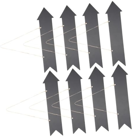 MERRYHAPY Panneaux de Direction Fléchés en Bois Lot de 8 Vierges Personnalisables à Suspendre Cordon pour Boutiques Restaurants Bureaux 8,9 X 33,5 Cm Décoration Événementielle