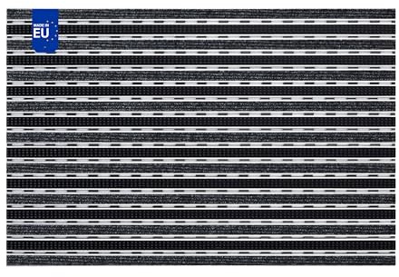 POLENTEX Aluminium Fußmatte für Türen mit Rahmen 80x60 cm, verstärkt 17 mm, Textil-Bürsten-Kombination, Objektgeeignete Eingangsmatte für Innen & Außen, Trocknend, Rips Anthrazit & Bürste Schwarz