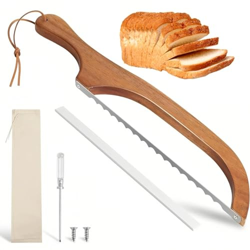 MUNTE Cortador de Pan en Forma de Arco, Cuchillo de Pan de 40 cm | Hoja de Acero Inoxidable Bread Knife, Ideal para Cortar Pans de Molde, Pans Rústico, Baguettes y Pasteles