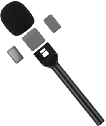Microphone Handle adapter for DJI Mic/Mic Mini & Rode Wireless Go Microphone Holder - 1/4 Tripod Screw Mount, Compact Interview Stand for Vlogging YouTube Podcast Studio Recording
