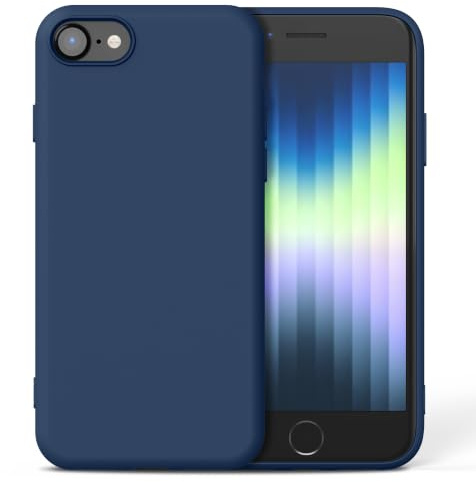 Nonional Silikon Hülle für iPhone SE 2022/2020, iPhone 8/7, Kameraschutz Stoßfest Kratzfest Dünn Handyhülle - Nachtblau