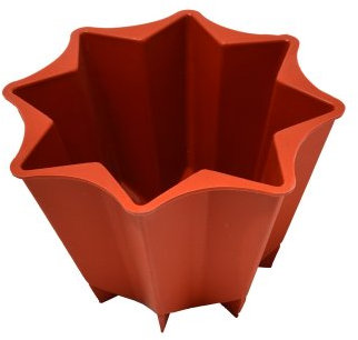 happyflex hf4008 Pandoro Kuchenform, Silikon, Ziegelrot, Kapazität 1 Liter