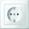 Schneider Electric MEG2301-1419 SCHUKO-Steckdose mit voller Abdeckplatte, Steckkl, polarweiß glänzend, M-SMART, 250 V