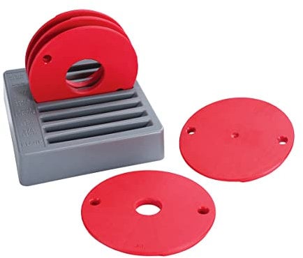 Kreg Level-Loc 5-teiliges Reduzierring-Set für Präzisions-Frästische, inkl. anpassbarem Blankoring und Aufbewahrungsständer