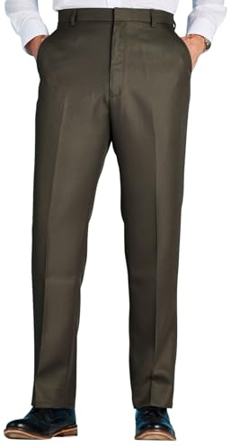 Chums Men's Smart, Regular Fit Formal Trousers with Roomy Comfort Cut | Comfortable, mid-rise, 3 pockets, Zip Fly, Sizes 32-54, Easy-Care