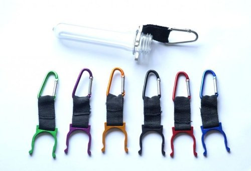 5 x Petlinghalterung mit Karabiner, oder für Wasserflaschen Sport, Farbe nach Verfügbakeit Wandern Petling Befestigung, Aufhängung, T5, Klettercache, Geocaching versteck