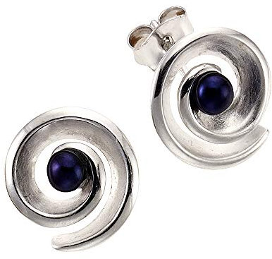 Zeeme Pearls Damen Ohrringe 925/- Sterling Silber 1,5cm rhodiniert Perle weiß 273220444-1