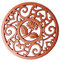 Webao Cast Iron Trivet Heat Resistant Mat Durable Multi-Purpose Pads for Kitchen Flower Pattern Rose-Gold 12cm