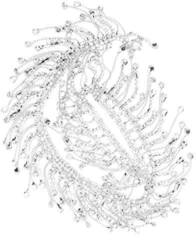 Quaste Kette Crystal Bling Diamante Diamantbesatz Band Fransen Kette für Schuhe DIY Kleidungsstück Nähen Handwerk Zubehör(Silber)