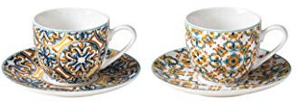 Brandani 53426 Tazzina Caffe Medicea Set 2 Pezzi New Bone China Diametro 11.5x5h cm