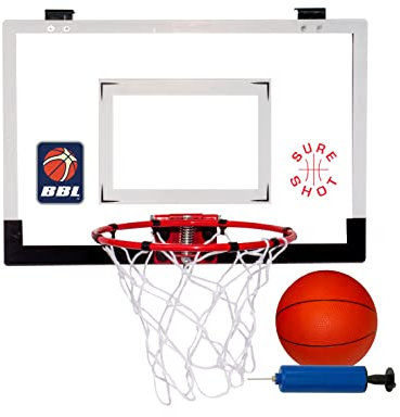 Sure Shot BBL Mini Basketball Hoop Set –Steel Ring, Mini Ball & Pump – Indoor/Outdoor Door Mount Basketball Game