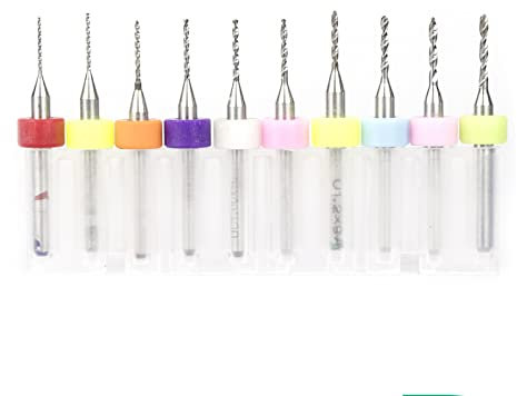 10 Pièces Circuit Imprimé PCB Foret Poignée Fixe Foret Carbure Petit Foret Gravure Foret Ambre Foret 0.6mm-1.5mm,0.6mm-1.5mm