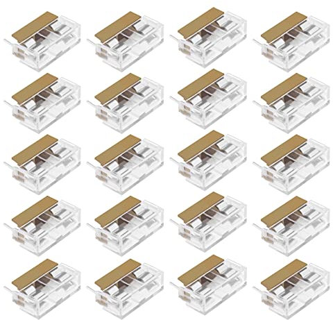 ECSiNG Lot de 20 porte-fusibles PCB avec 20 coques transparentes à double terminaux 250 V 6 A 5 x 20 mm pour fusible PCB - Boîtier de montage sur panneau - Pas de broche de 23,5 mm