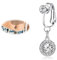 JeryWe Faux Percing au Nombril Femme Faux Piercing Nombril Clip Acier Chirurgical Piercing Grossesse Non Percé Faux Piercing Bijoux(Style5)