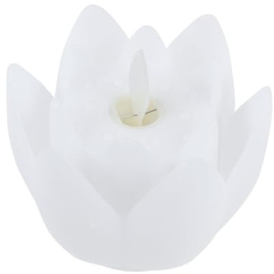 DOITOOL Flammenlose Wachs-led-kerzen Led Lotus Licht Schwebend Geführt Schwimmende Lotuskerze Halloween-dekor Blumendekor Weihnachtsdekoration Kerzenlicht Weiß Ornamente Hochzeit