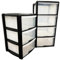Clear & Black 3 or 4 Drawer Storage Tower Unit Organiser Perfect for Schools, Offices and Storage Solution (3 Drawer)