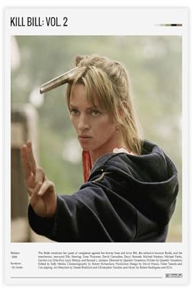 DESHVA Kill Bill- Vol. 2 – Filmposter auf Leinwand, Poster, Wandkunst, Dekordruck, Bild, Gemälde für Wohnzimmer, Schlafzimmer, Dekoration, ungerahmt, 30 x 45 cm