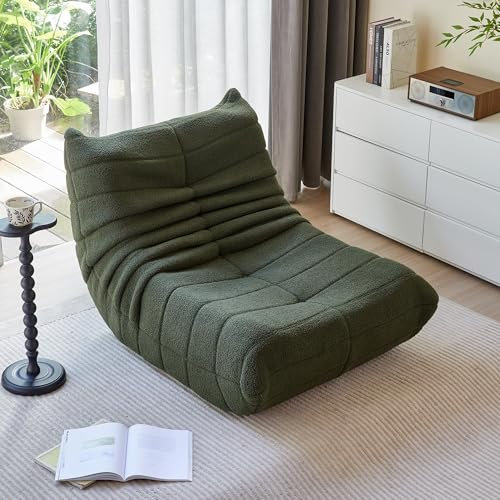 okwish Sitzsack Sofa Bodensofa, Bodenstuhl mit Rückenlehne, Lesesessel Bequem XXL, Lazy Sofa, Bean Bag Chair für Schlafzimmer Wohnzimmer, Liegesessel Grün