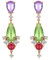 Tränedrop Kristall Dangle Drop Ohrringe für Frauen Bunte Blume Kronleuchter Iridiszenz Cubic Zirkonia Vintage Statement Hochzeit Ohrringe Mom Frau Prom (Green)
