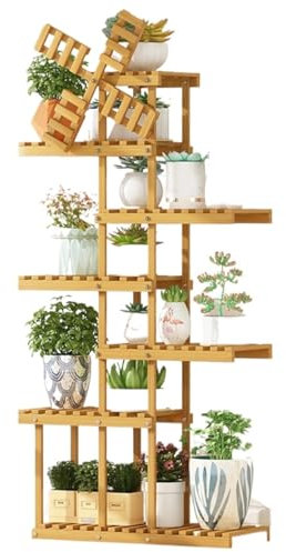 FENGJISUN Indoor Outdoor Plant Stand Tall Indoor Plant Stand Bamboo Plant Shelf Flower Stand Display Rack For Indoor Garden Plant Shelf Plant Stands Indoor(138 * 60 * 24.5cm)