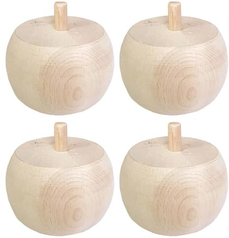 STOLMET Möbelbein aus Buchenholz Möbelfüße aus Holz Möbelfuß Unlackiert Sofa Couch Stuhl Ottomane Schrank 55 mm Höhe Rohholz 4 Stück TOE05