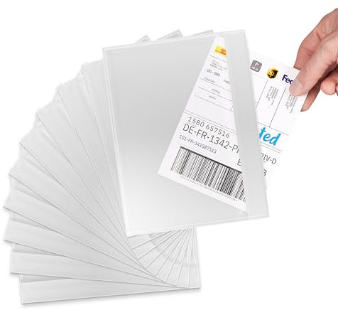 RAGO® Lieferscheintaschen selbstklebend 200 Stück DIN C6 für A6 I Transparente Versandtaschen für Lieferscheine und Rechnungen I Dokumenttaschen mit Haftkleber I Begleitpapiertaschen – 200 Stück
