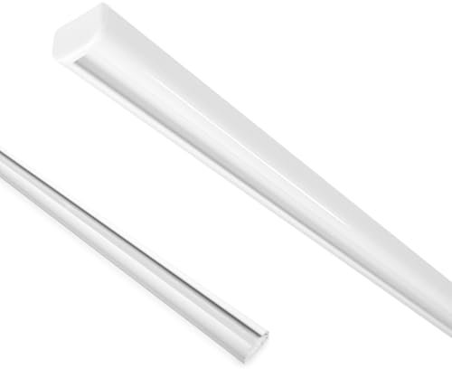 Home-Vision Gardinenschiene Vorhangschiene Schienen Weiß 1-läufig(Serie Z, nur Gardinenschiene, 120cm) Aluminium, Inkl. Befestigungsmaterial, für Schiebevorhang