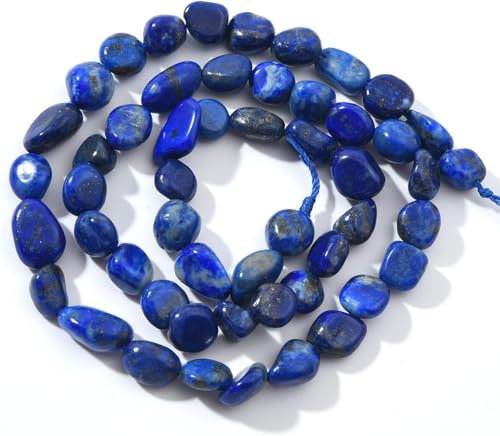 Blauer Lapislazuli-Kieselstein-Nugget, oval, frei, Trommelstein, 6–8 mm, natürliche Edelsteinperlen, lose Perlen, ca. 39,4 cm, für DIY-Schmuckherstellung