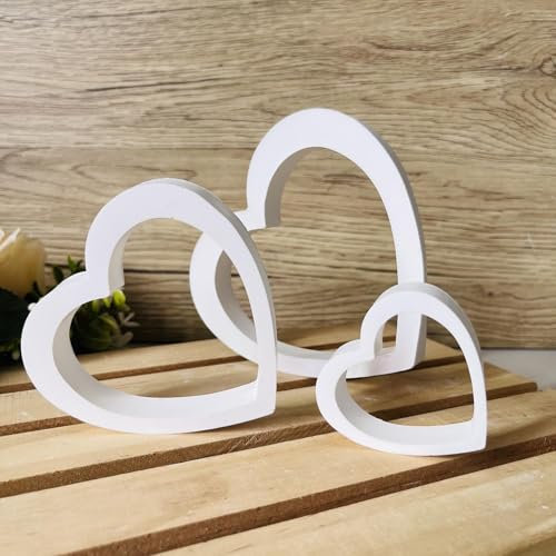 3 stampi in silicone per colata a forma di cuore, a forma di cuore, in silicone, a forma di cuore, per versare, in silicone, per matrimonio, Natale, candele in gesso (A)