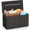 GIANTEX 380 L Gartenbox, Auflagenbox Wasserdicht, Garten Aufbewahrungsbox mit Deckel & 2 Rädern, Kissenbox für Balkon, Terrasse & Hinterhof, 111 x 56 x 61 cm (Braun)