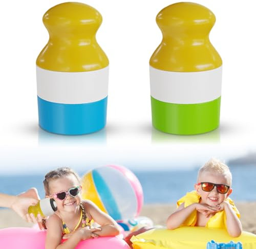 2 Stück Sonnencreme Applikator, Sonnencremes Roller Applikator Kind, Suncreen Roller Auffüll, Sonnencreme Rollerflaschen, Sunscreen Applicators, Tragbares Sonnenschutz Applikator, für Reisen (A)
