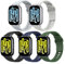 MoKo 5 Stück Sport Armband Kompatibel mit Xiaomi Redmi Watch 5 Active/5 Lite, 22mm Weiches Silikon Ersatzarmband Uhrenarmband für Herren Damen, Bk+IBlu+DkGrn+IWht+CnGry