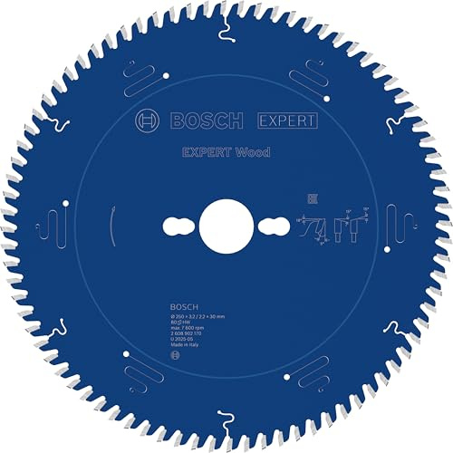 Bosch 1x EXPERT Wood Kreissägeblatt für Tischkreissägen (für Weichholz, Hartholz, Ø mm, Professional Zubehör kabelgebundene Tischkreissäge)